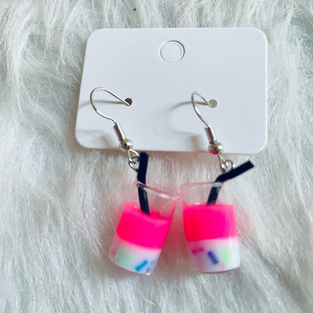 Sprinkle Pink Drink Earrings